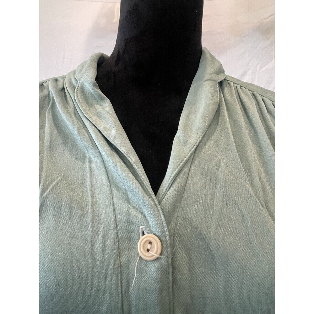 Vintage Montgomery Ward Shirt dress Fit And Flare MIDI Mint Green - Picture 2 of 9